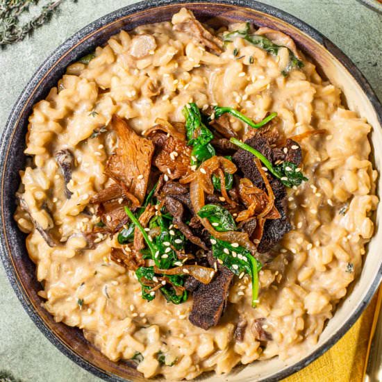Mushroom Risotto With Tahini