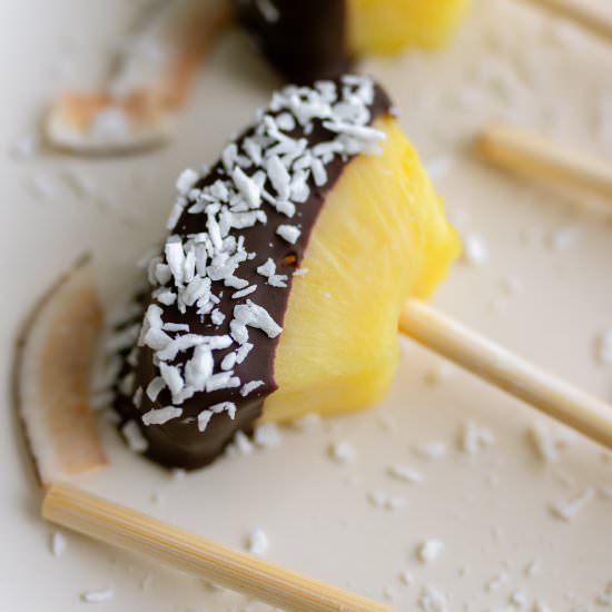 Chocolate Dipped Pineapple