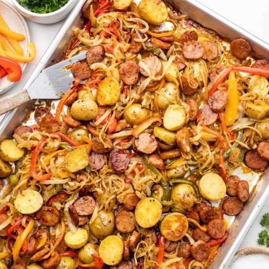 Sheet Pan Sausage & Potatoes