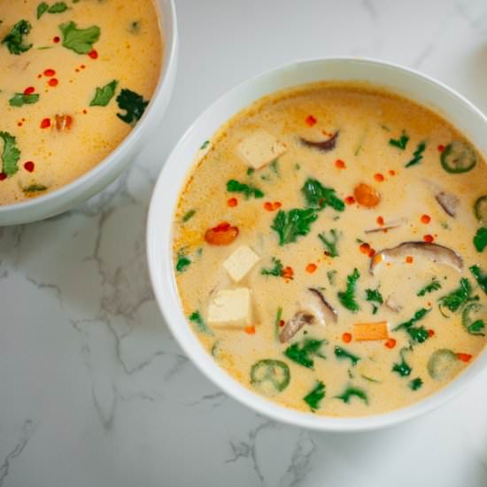 Vegan Tom Kha Soup With Tofu