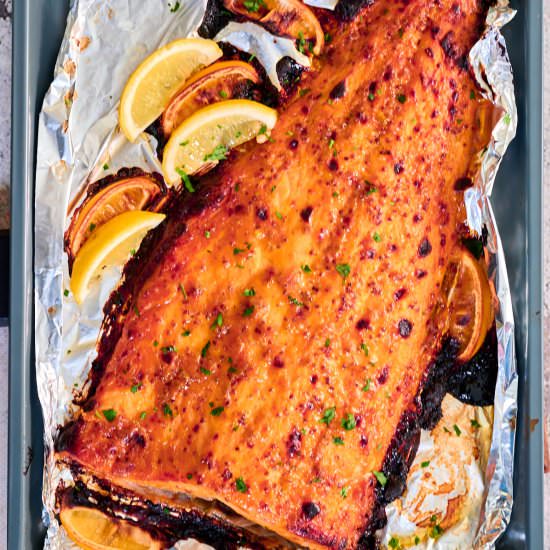 Honey Mustard Salmon In Foil