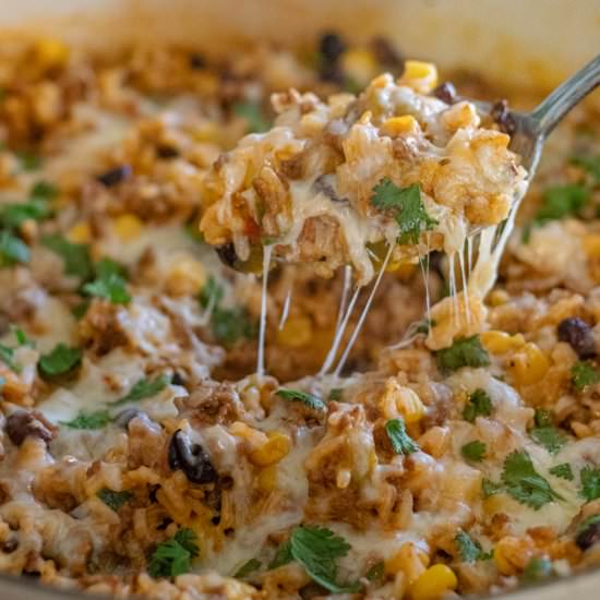 Cheesy Mexican Beef Rice