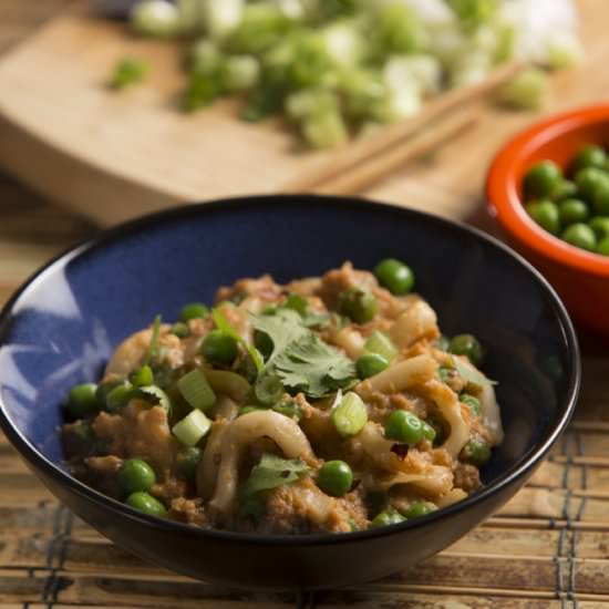 Dragon Noodles with Eggs & Peas