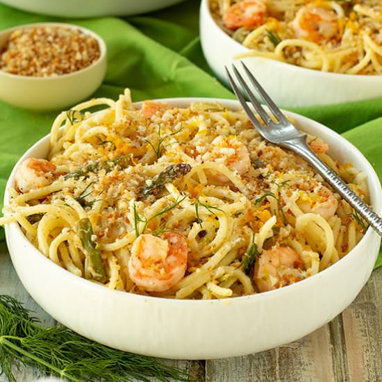 Easy Garlic Lemon Shrimp Pasta