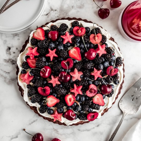 Easy Fruit Pizza with Brownie Crust