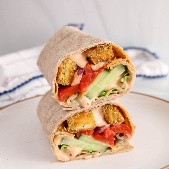 Vegan Crusted Tofu Wraps