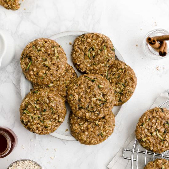 Healthy Zucchini Oatmeal Cookies