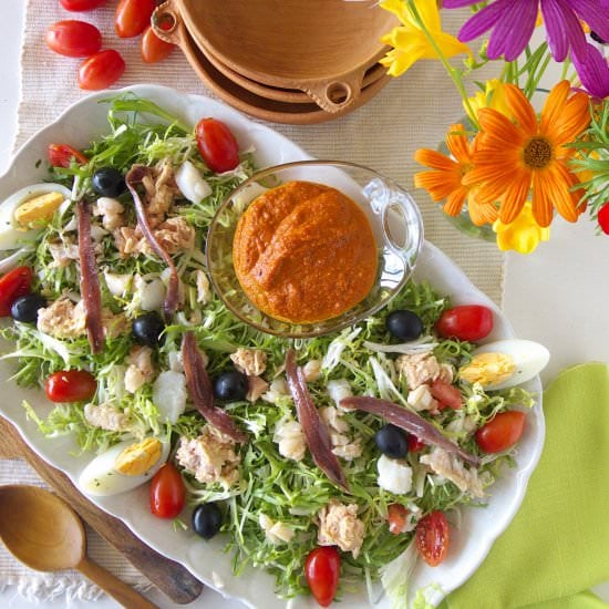Cod and Tuna Salad with Romesco