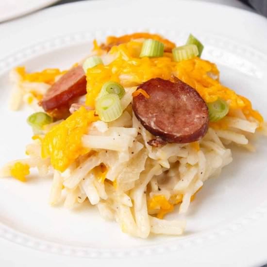 Kielbasa Hash Brown Casserole