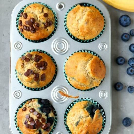 Blueberry Banana Muffins + GF Optio