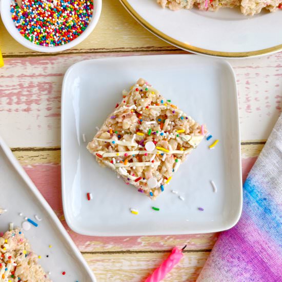 Bday Cake Rice Krispie Treats