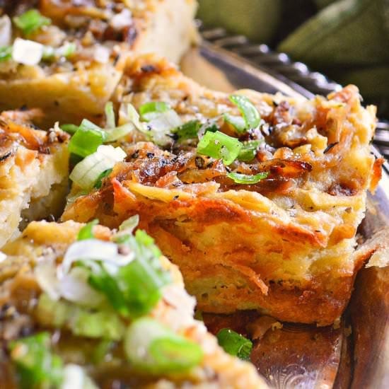 Onion Crusted Potato Kugel
