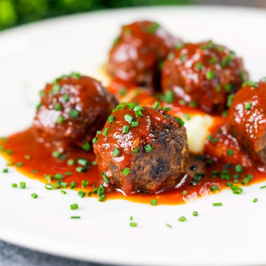 Black Pudding Meatballs in Beer