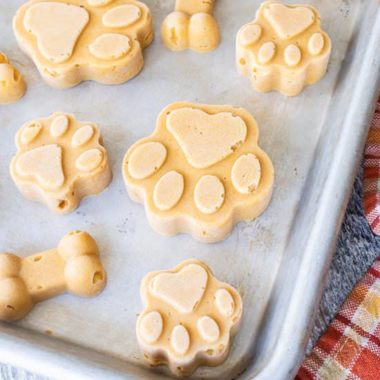 Frozen Pumpkin Peanut Butter Dog Tr