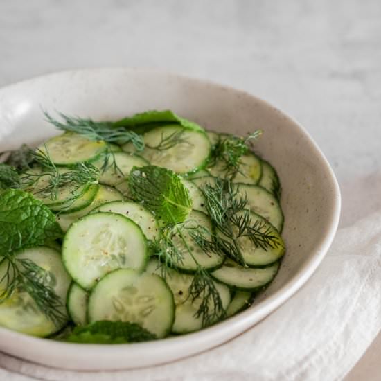 Cucumber Salad with Mint and Dill