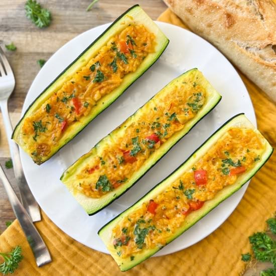 Stuffed Zucchini with Rice