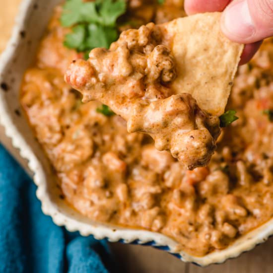 Ground Beef Queso Dip