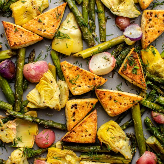 Sheet Pan Tofu with Spring Veggies