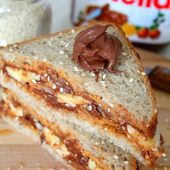 Nutella peanut butter sandwich
