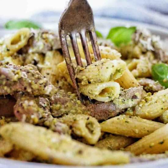 Beef Pesto Pasta
