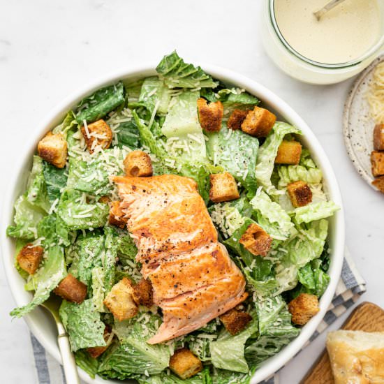 Easy Salmon Caesar Salad