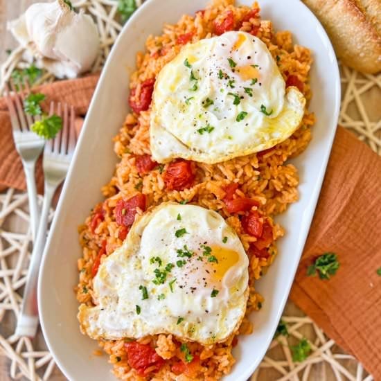 Spicy Tomato Rice with Eggs