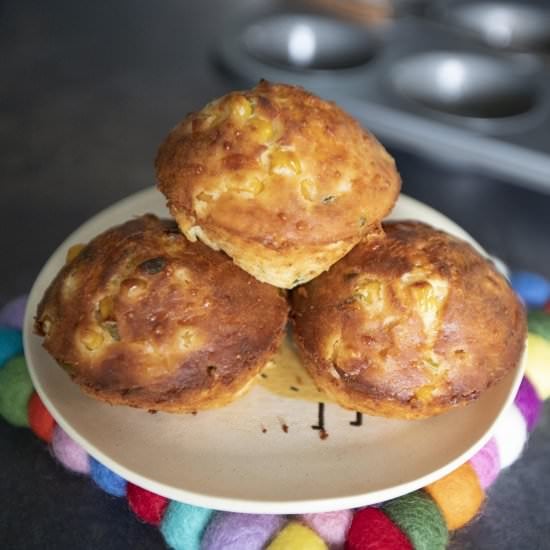 Savory corn and parmesan muffins