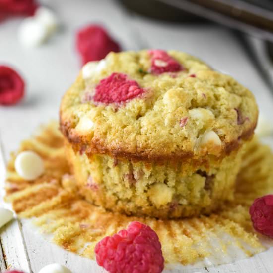 Raspberry & White Chocolate Muffins