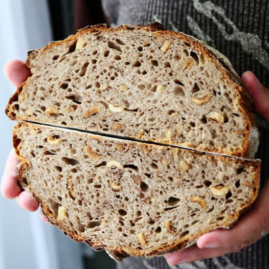Walnut Boule with Wild Yeast Water