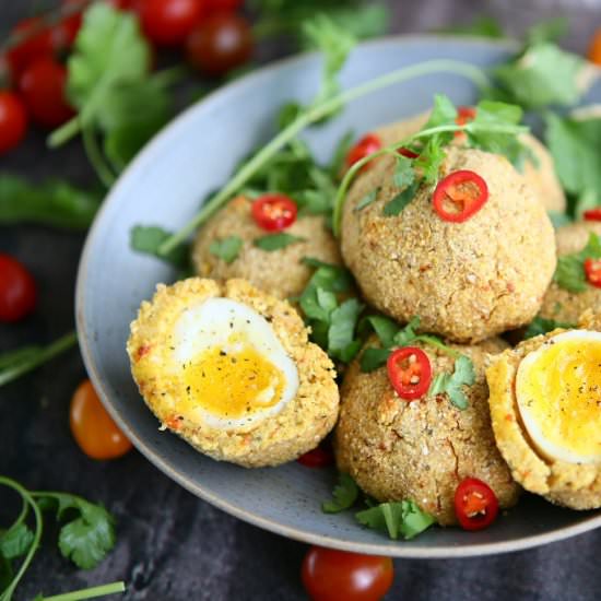 Baked Vegetarian Scotch Eggs with F