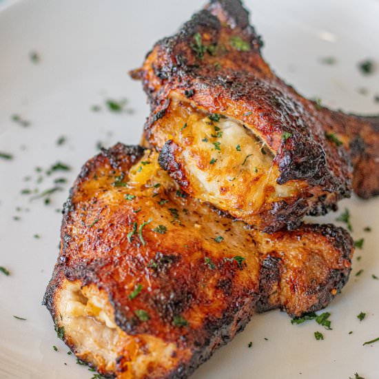 Sweet Plantain Stuffed Pork Chops