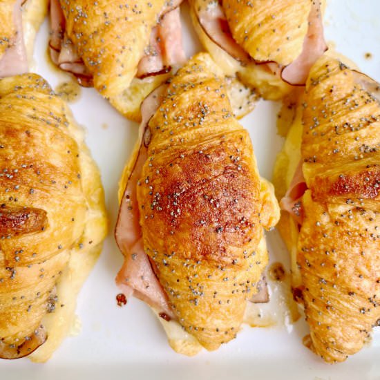 Hot Ham and Cheese Croissants
