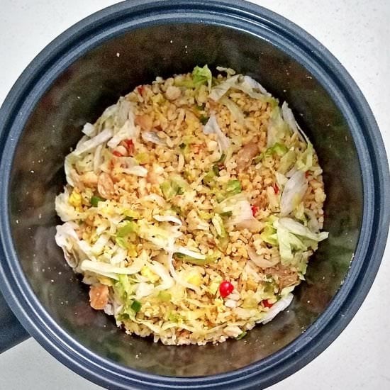 Lettuce Sausage Egg Fried Rice