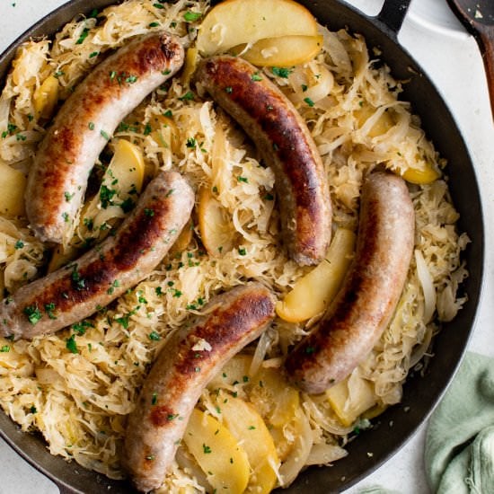 Bratwurst and Sauerkraut