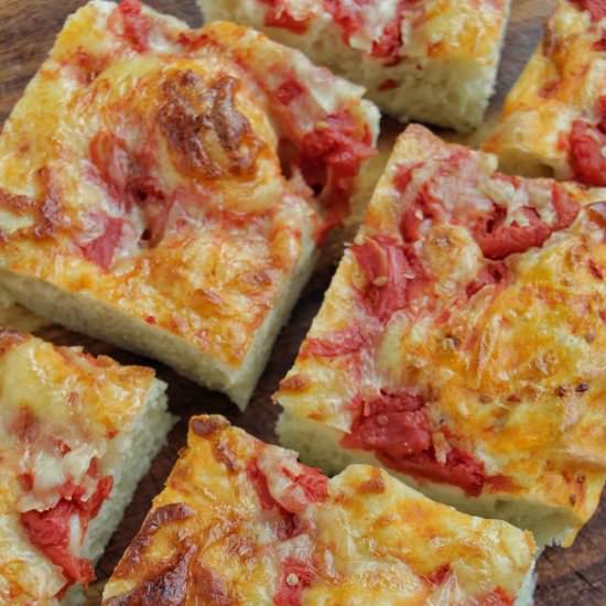 Tomato & Cheese Focaccia Bread