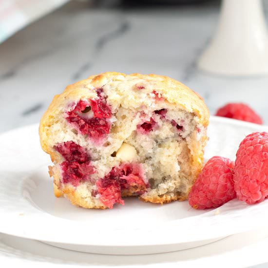 Raspberry White Chocolate Muffins