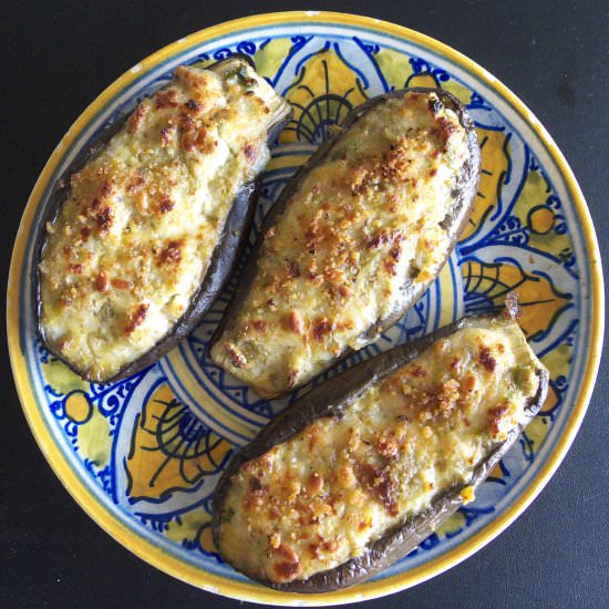 Eggplants Stuffed with Cheese