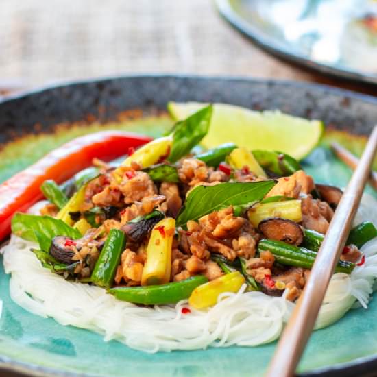 Thai Basil chicken stir fry