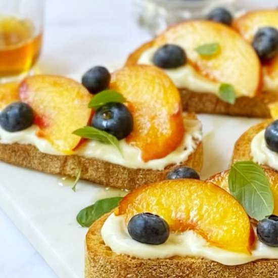 Whipped Ricotta Crostini with Peach