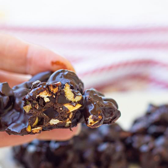 Dark Chocolate Popcorn Bombs