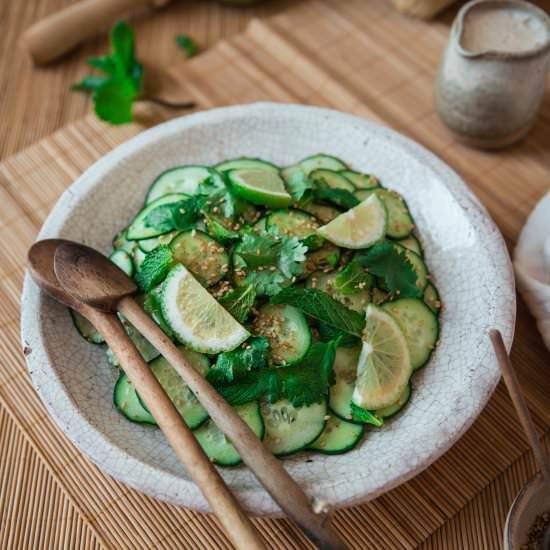 Thai Cucumber Salad & Coconut milk