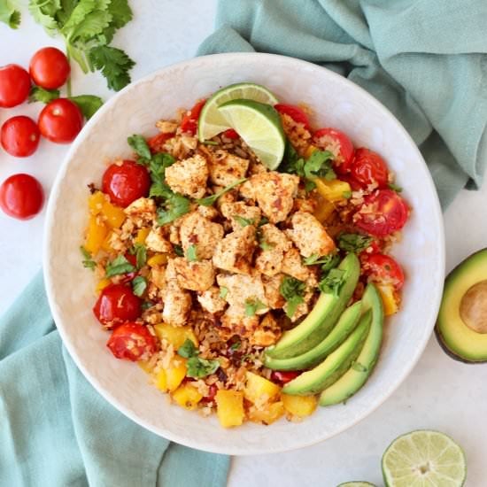 Cauliflower Rice Protein Bowl