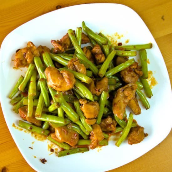 Green beans and chicken stir-fry
