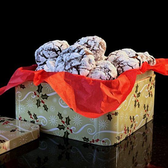 Chocolate Caramel Crinkle Cookies
