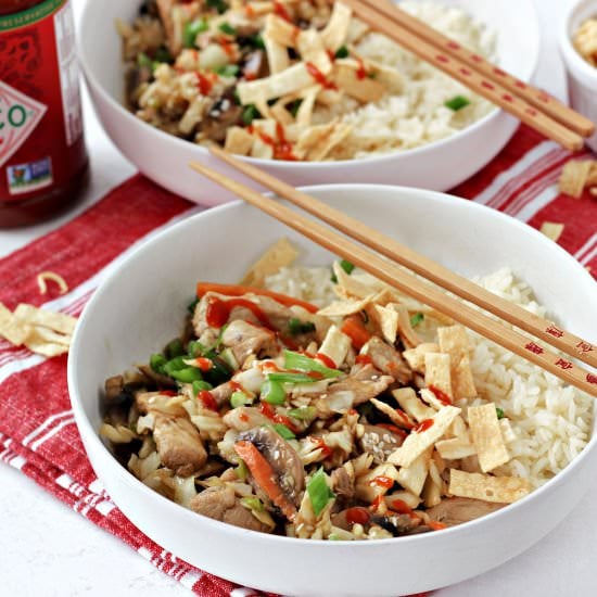 Pork and Cabbage Stir Fry Bowls