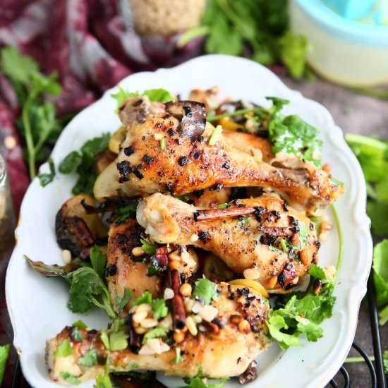 Spiced Chicken Traybake w/ Pinenuts