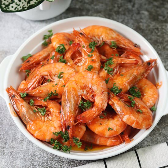 Garlic Butter Shrimp with Ketchup