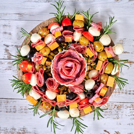 Festive Antipasto Christmas Wreath