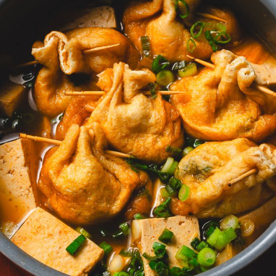 Spicy Mochi Kinchaku Stew