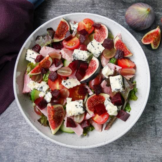 Ham Salad with Figs & Blue Cheese